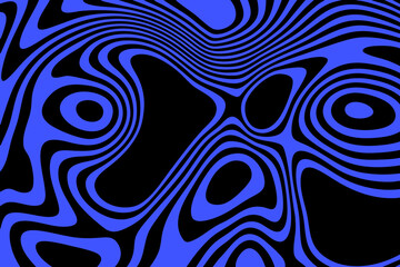 Abstract pattern with blue waves on black background. Vector illustration. Eps 10