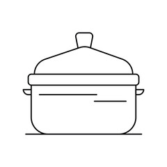 pot lineal icon with white background vector stock illustration