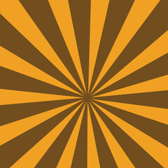 Dark Brown Comic Sunburst Halftone Background  Pop Art Style Vector Design