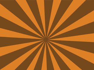 Dark Brown Comic Sunburst Halftone Background  Pop Art Style Vector Design
