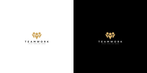 teamwork logo design vector business