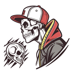 Adobe Illustrator Artwork  A set of graffiti artwork. Skull badass illustration design.