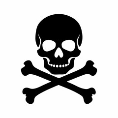 Silhouette of a skull with crossed bones