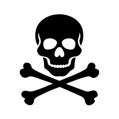 Silhouette of a skull with crossed bones