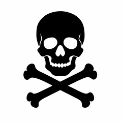 Silhouette of a skull with crossed bones