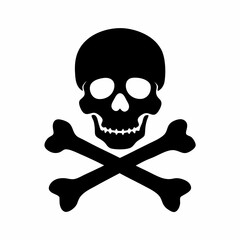 Silhouette of a skull with crossed bones