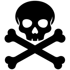 Silhouette of a skull with crossed bones