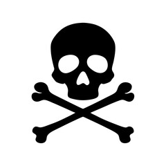 Silhouette of a skull with crossed bones