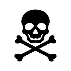 Silhouette of a skull with crossed bones