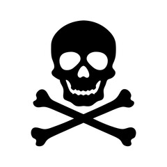 Silhouette of a skull with crossed bones