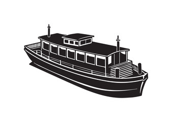 Obraz premium Barge silhouette vector 