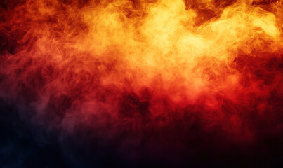 Fototapeta premium Vibrant abstract fire background with swirling orange and red smoke patterns.