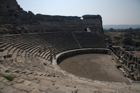 T&uuml;rkiye ruins of ancient Priene on a sunny autumn day