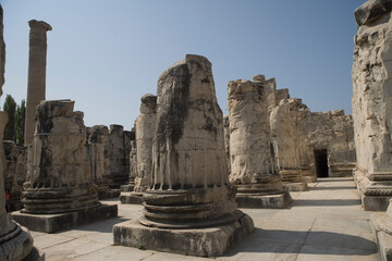 Türkiye ruins of ancient Didim on a sunny autumn day