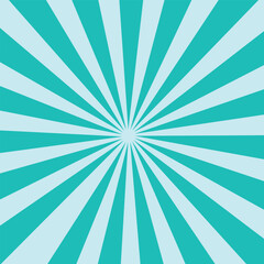 Sunburst Turquoise and Magic Mint Rays Background for Summer Banner Design