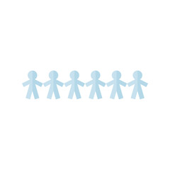 Human paper cut. Vector illustration 