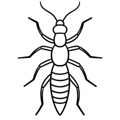 Termite Silhouette Line Art