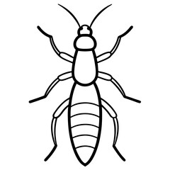 Termite Silhouette Line Art