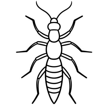 black and white insect outline clip art preview