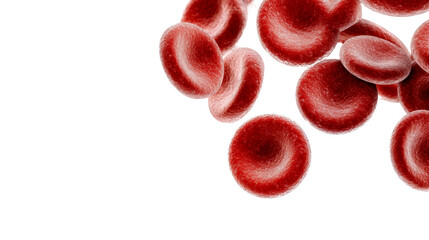 Fototapeta premium Red blood cells on a transparent background medical illustration scientific concept biology environment