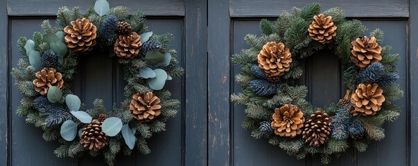Beautiful DIY seasonal wreath crafted from lush greenery and pinecones, perfect for adding a touch of nature to your home decor.