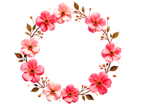 Elegant Pink Flower Wreath Perfect for Spring Designs