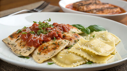 Grilled Chicken Breast Salmon Tofu Protein to Eat with Healthy Bowl for Food Menu Commercial Use