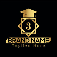 This graduation cap icon represents an education logo design, a business symbol for academic concept 3 logo design 
