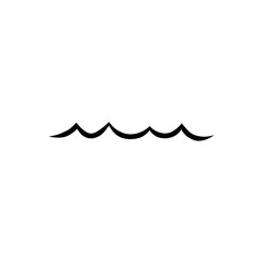 Obraz premium Wave sea line doodle. Hand drawn sketch water wave