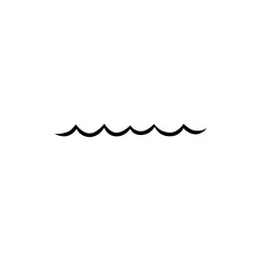 Wave sea line doodle. Hand drawn sketch water wave