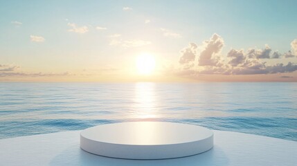 Minimal Summer Background with Empty Space for Text - 3D Render