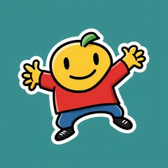 Happy fruit character cartoon illustration cheerful mascot design vector graphic for kids and education