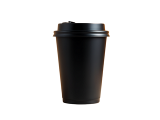 Sleek Black Disposable Coffee Cup Mockup Perfect for Branding and Design Projects