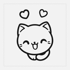 Obraz premium Cute and versatile cat illustrations for t-shirts, stickers, books, and digital designs—perfect for commercial or personal projects