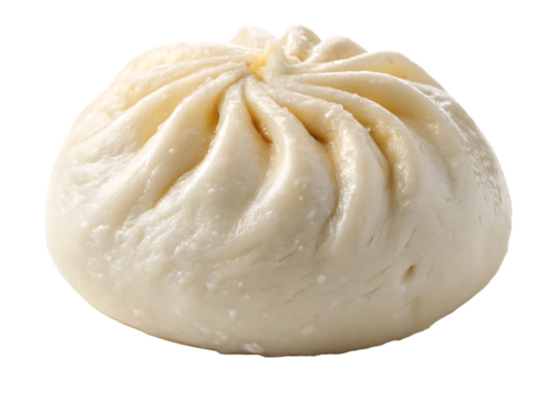 chinese steamed bun bao bun baozi isolated on white background, PNG