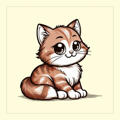Cute and versatile cat illustrations for t-shirts, stickers, books, and digital designs—perfect for commercial or personal projects