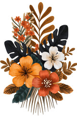 Autumnal Floral Bouquet with Orange and White Flowers
