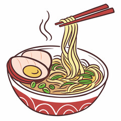 vector illustration of a ramen bowl