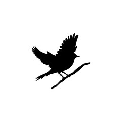 Bird perched on a branch. Vector illustration 
