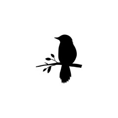 Bird perched on a branch. Vector illustration 