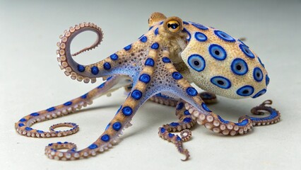 Obraz premium Blue-Ringed Octopus on studio background 