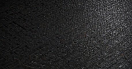 Fototapeta premium Sleek black carbon fiber texture, abstract geometric patterns , grid, dark