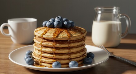 close up pie and milk