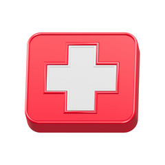 Cross medical icon recovery 3d rendering