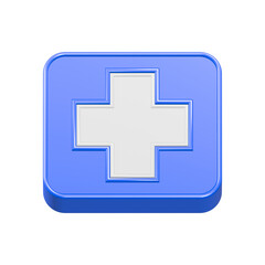 Cross medical icon recovery 3d rendering