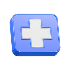 Fototapeta premium Cross medical icon recovery 3d rendering