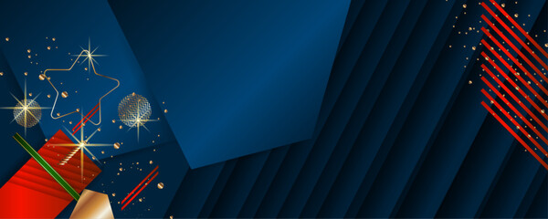 Abstract gold background luxury dark deep noble blue and golden line template premium vector