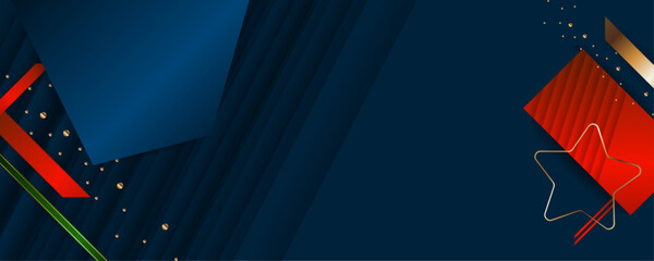 Abstract gold background luxury dark deep noble blue and golden line template premium vector
