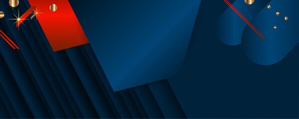 Abstract gold background luxury dark deep noble blue and golden line template premium vector