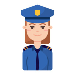 Female police officer. Vector